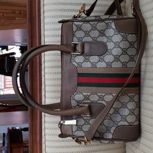 GUCCI GG WEB SUPREME STRIPE OPHIDIA BOSTON SATCHEL CROSSBODY BAG